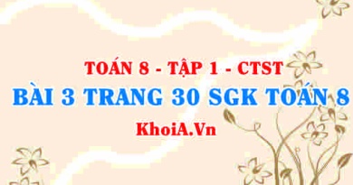 Bài 3 trang 30 SGK Toán 8 Tập 1 Chân trời sáng tạo